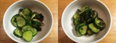 キュウリの簡単漬け物2つ